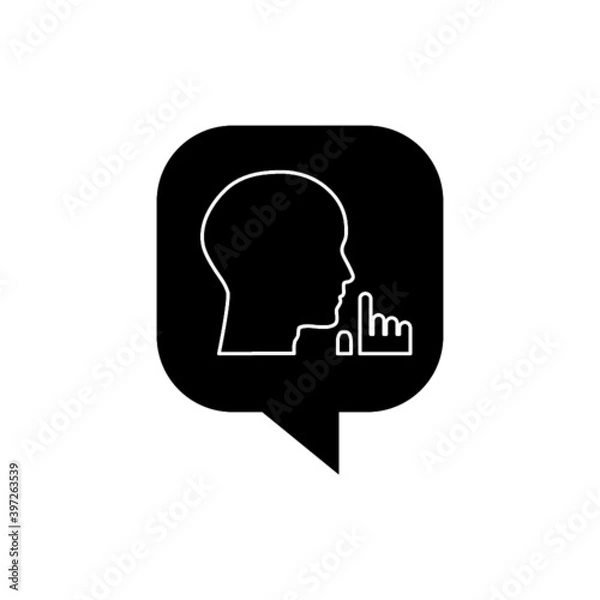 Fototapeta Simple illustration of silence icon for web design isolated on white background