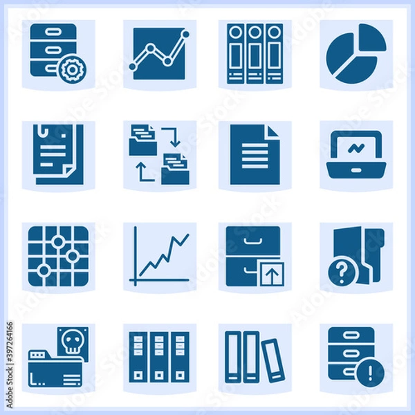 Obraz Records  related simple set. 16  filled