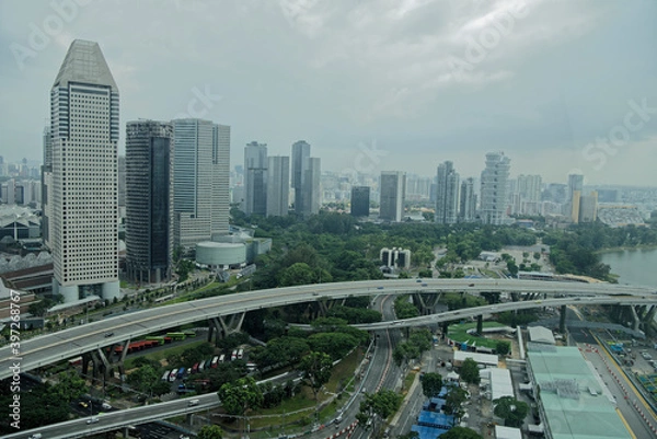 Fototapeta  View of the city from Singapore Flyer