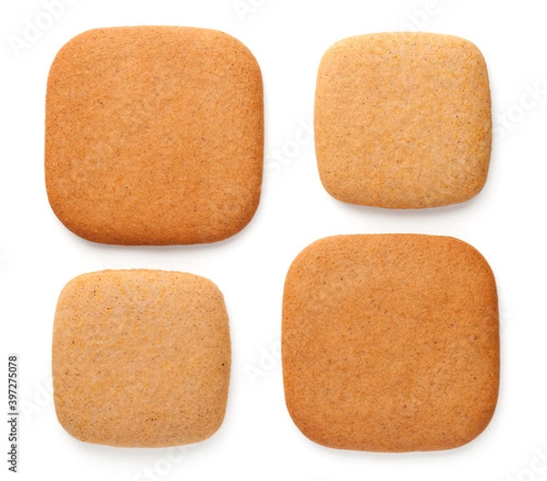 Fototapeta Gingerbread Cookies In Shape Of Squares