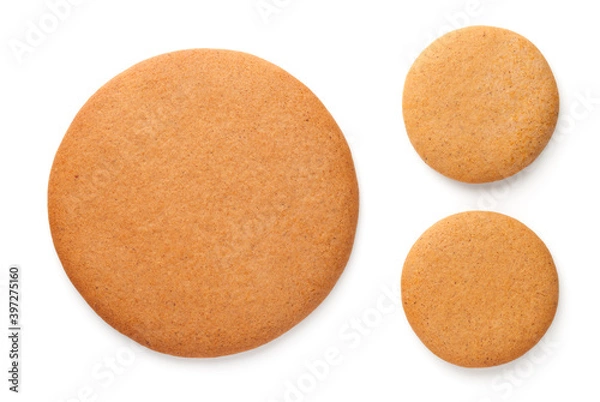 Fototapeta Christmas Gingerbread Cookies In Shape Of Circles
