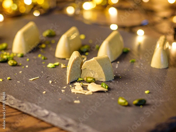 Obraz Handmade chocolates from pistachio paste