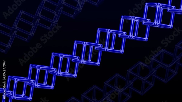 Obraz Blockchain. 3D rendering.