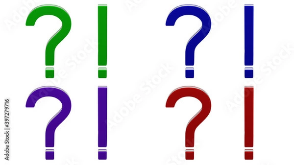 Fototapeta Question mark and exclamation mark.