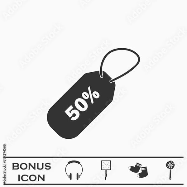 Obraz 50 percent discount icon flat