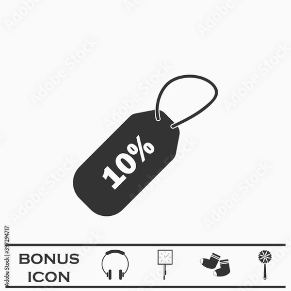 Obraz 10 percent discount icon flat