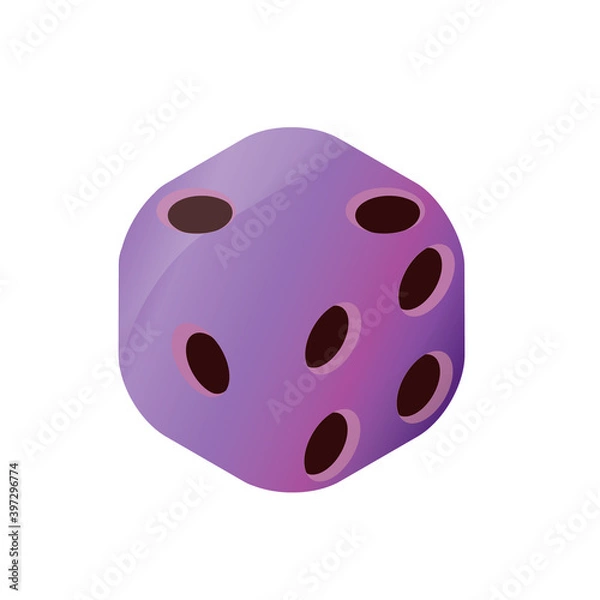 Obraz purple dice cube