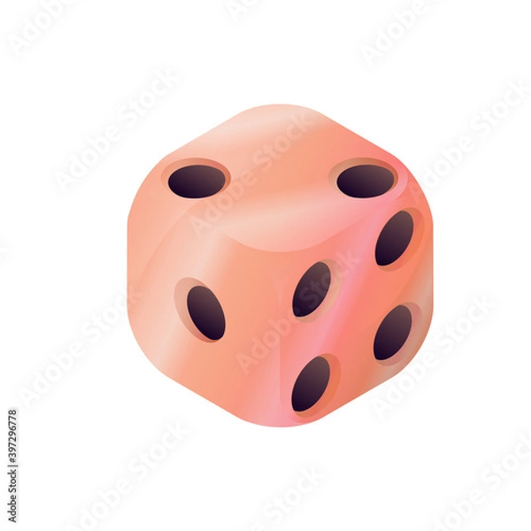 Obraz pink dice cube