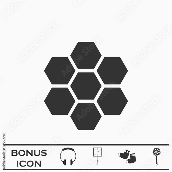 Fototapeta Honeycomb icon flat