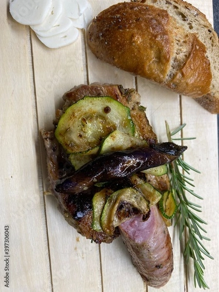 Obraz roast pork with vegetables