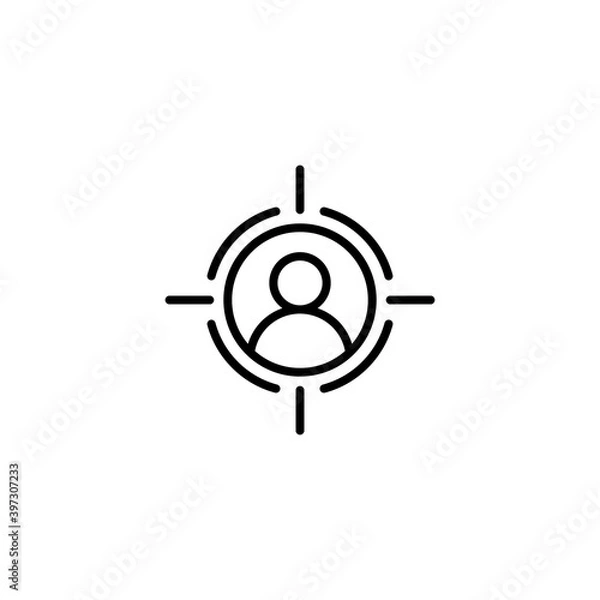Fototapeta Target audience icon. Targeting modern vector icon. Hiring icon. Human resources concept, target market and audience symbol, focus group, public relations sign. Vector illustration