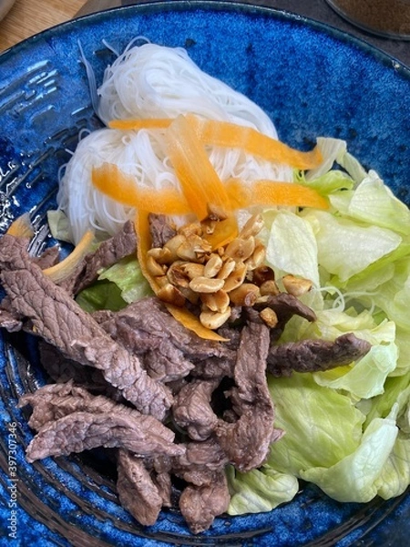 Obraz salad with shrimps