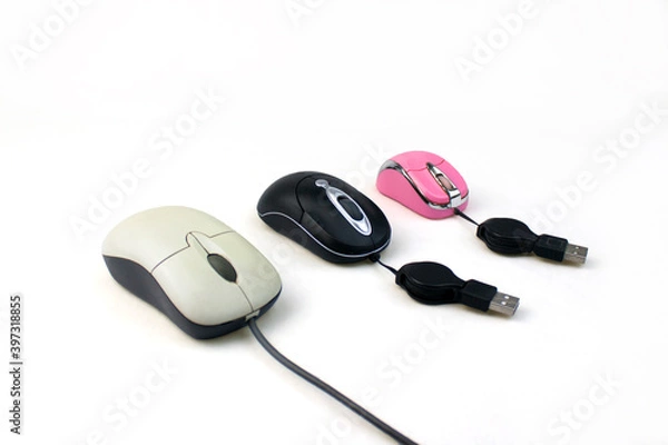 Fototapeta computer mouse with cable