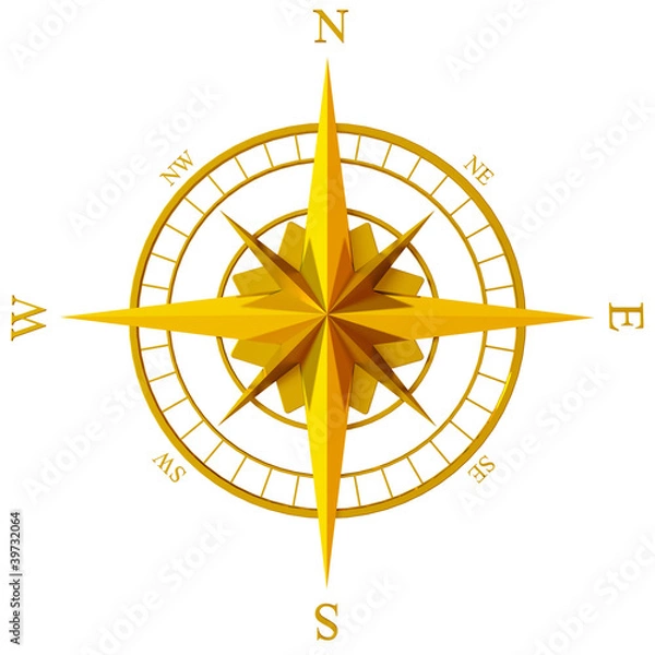 Obraz Golden compass rose