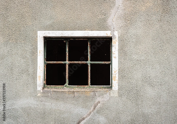 Fototapeta old window on a wall