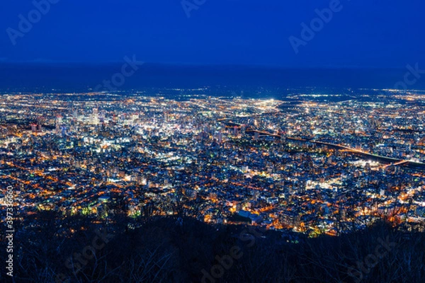 Fototapeta 日本新三大夜景　札幌　藻岩山から眺望