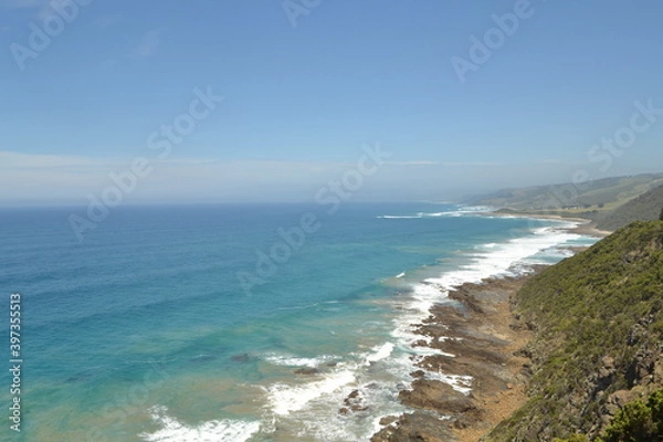 Fototapeta view of the coast of the sea