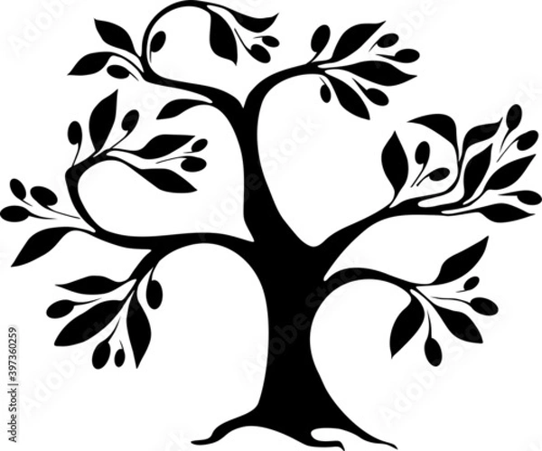 Fototapeta Olive tree made in decorative style