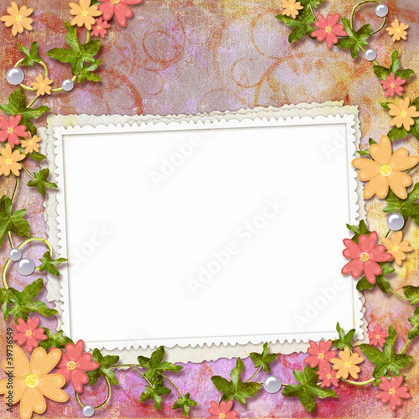 Fototapeta Framework for invitation or congratulation.