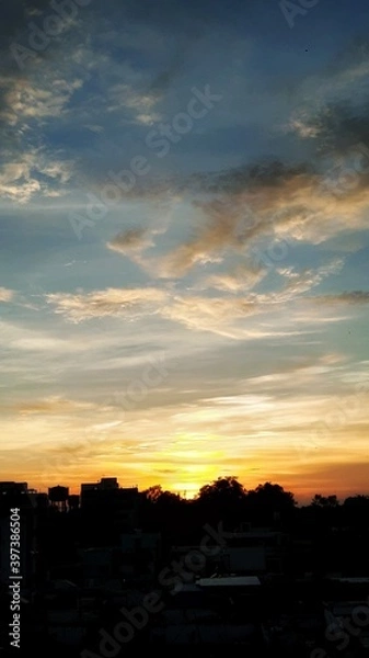 Obraz sunset in the city