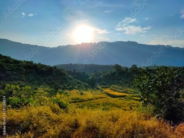 Obraz sunset in the mountains