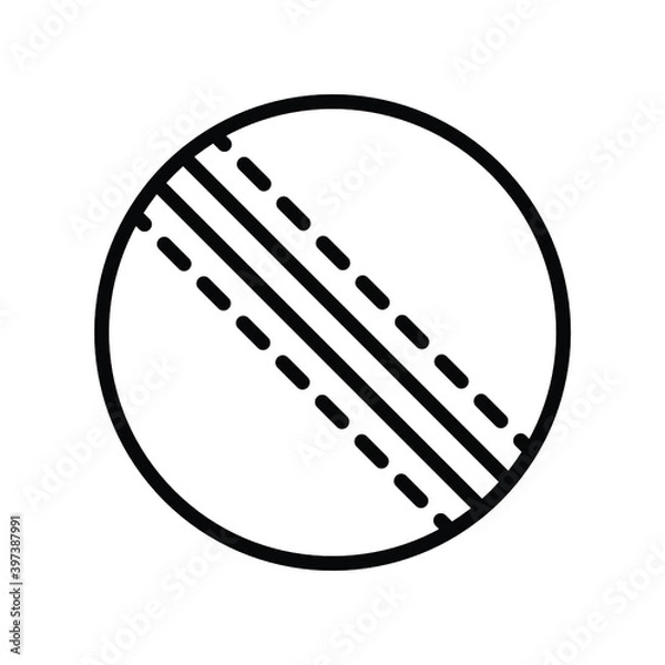 Fototapeta Cricket ball simple line icon