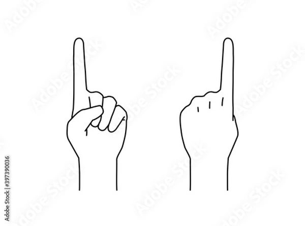 Fototapeta the pose which pointing finger