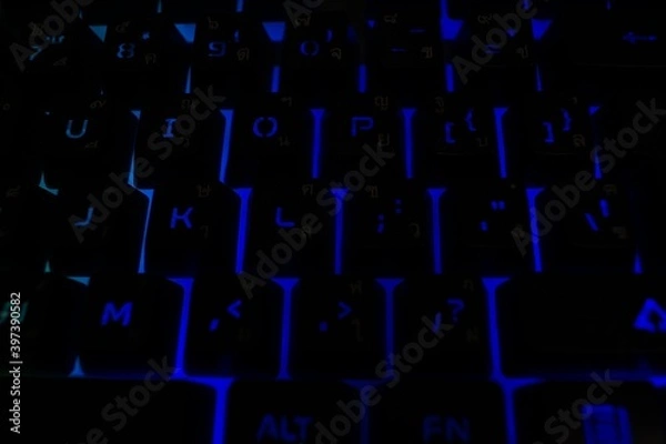 Obraz Back lighted computer gaming keyboard with versatile color schemes
