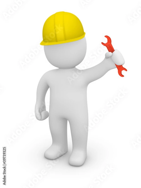 Fototapeta Worker with a wrench