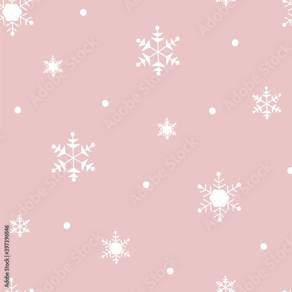 Obraz Cute Pink Snow Seamless Pattern