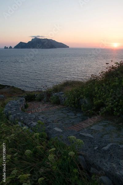 Obraz sentiero tramonto capri