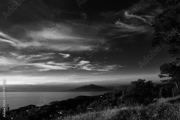 Obraz bianco e nero nuvole