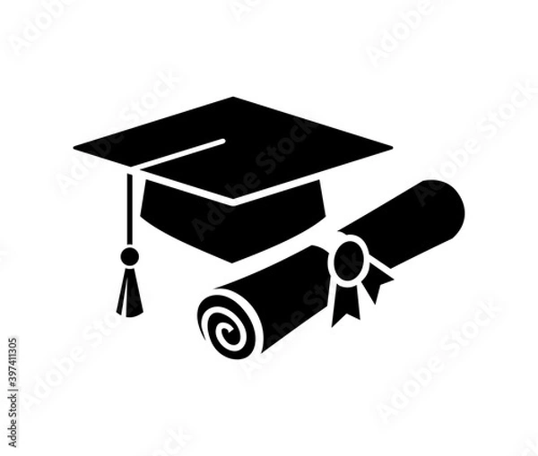 Obraz senior class graduation hat and diploma