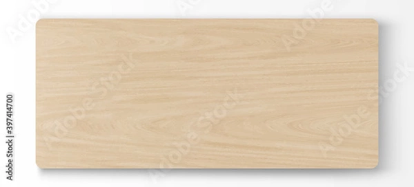 Fototapeta 
Top view of rectangle wood stage podium product white background 3d vector illustration. Wooden podium for display of product.