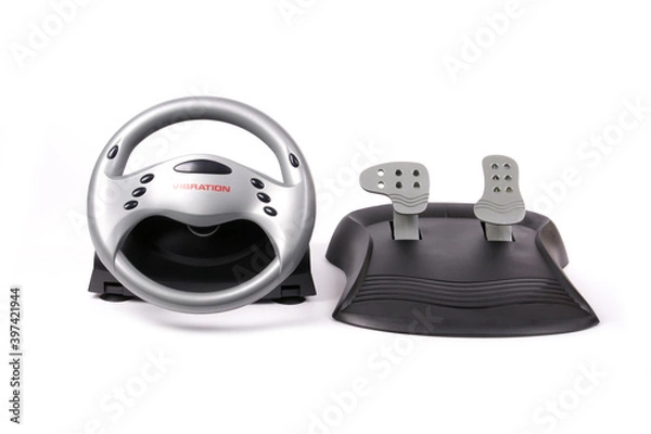 Fototapeta computer steering wheel