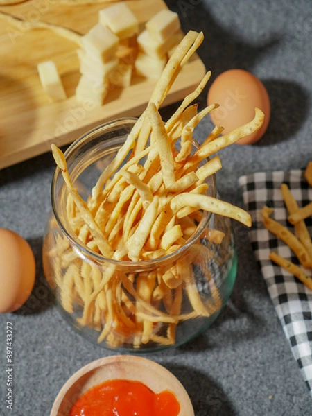 Obraz snack cheese stick on the table