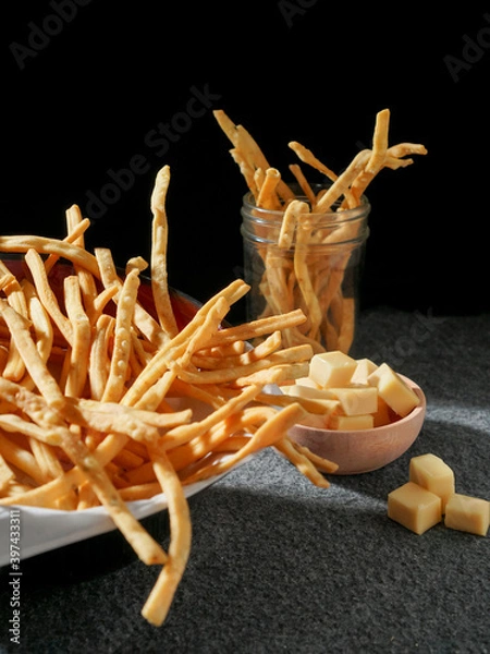 Obraz snack cheese stick on the table