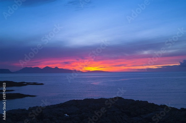 Obraz Sunset, Rum, Inner Hebrides, Scotland