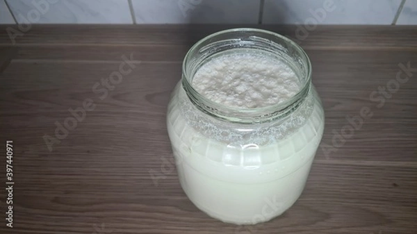 Obraz glass of yogurt on the table (selbstgemacht) 