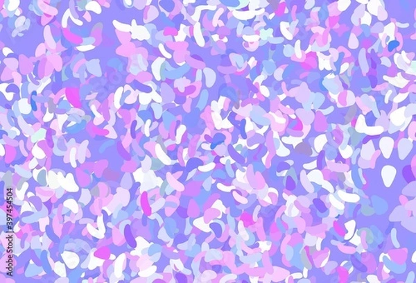 Fototapeta Light Pink, Blue vector pattern with chaotic shapes.