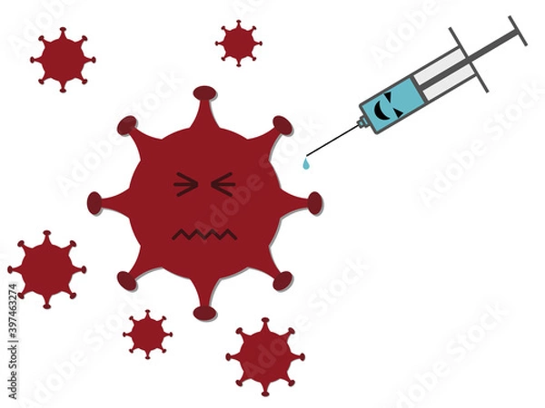 Fototapeta Coronavirus are eliminated by vaccine. The researcher have successfully developed a vaccine against the virus.