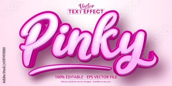 Obraz Pinky text, cartoon style editable text effect