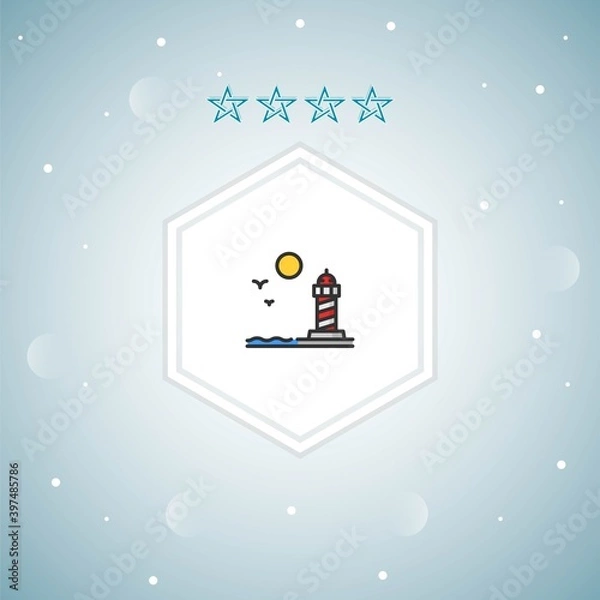 Fototapeta lighthouse_  vector icons modern