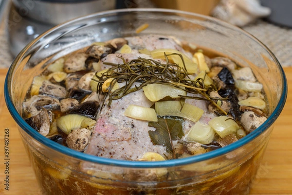 Obraz preparation: roasted pork neck with mushroom sauce