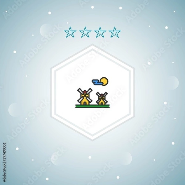 Fototapeta mill_  vector icons moderns