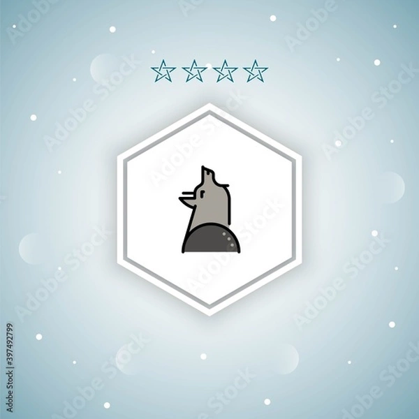 Fototapeta wolf_  vector icons modern