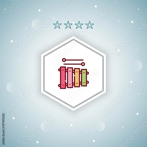 Fototapeta xylophone vector icons modern