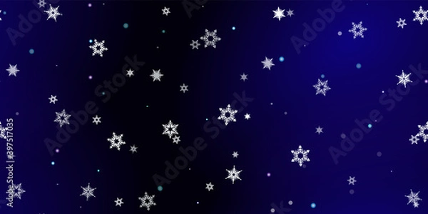 Fototapeta Falling Snowflakes seamless pattern flying snow