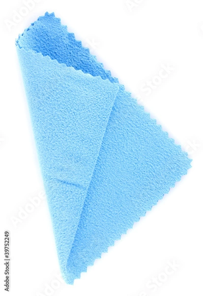 Obraz blue tissue of microfibre isolated on white background