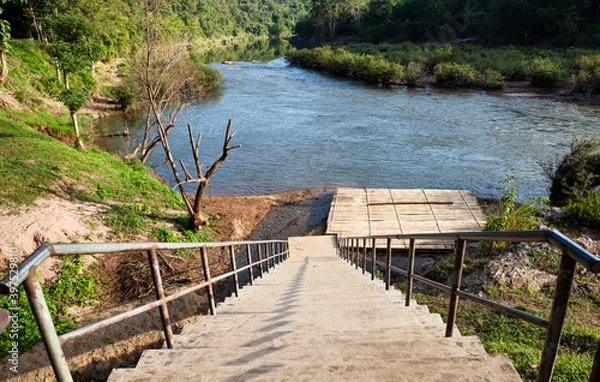 Obraz Stairs down to the river
